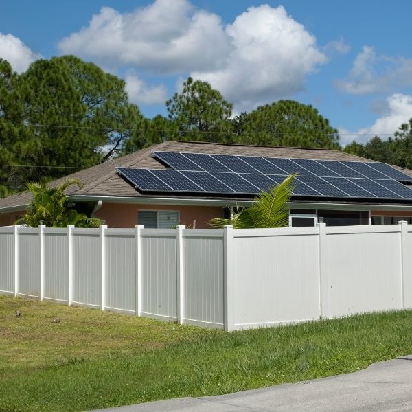 Vinyl privacy fence for residential properties